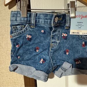 Cat & Jack Floral Embroidered Kids Denim Shorts